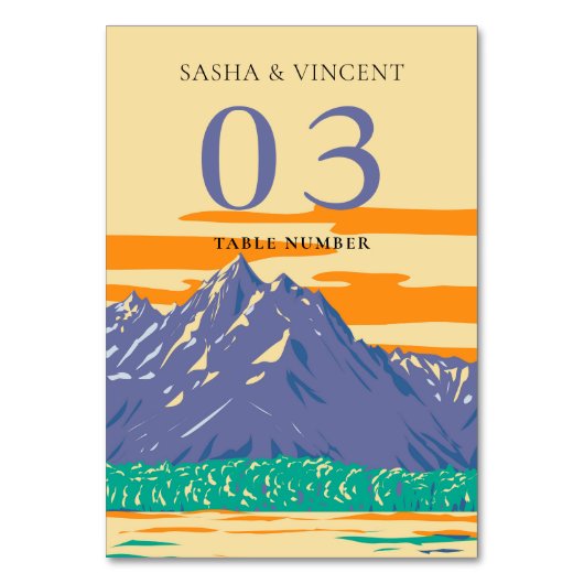 グランドテトンナショナル結婚パークレトロ テーブルナンバー (正面)