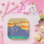 グランドテトンナショナル結婚パークレトロ ペーパープレート (パーティー)