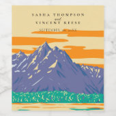 グランドテトンナショナル結婚パークレトロ ワインラベル (シングルラベル)