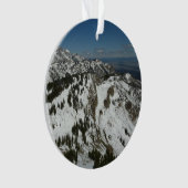 グランドテトンマウンテンズI写真の雪のピーク オーナメント (正面)