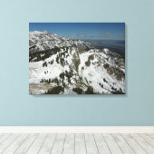 グランドテトンマウンテンズI写真の雪のピーク キャンバスプリント (インサイチュ (ウッドフロア))