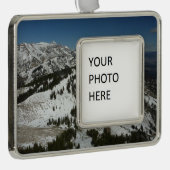 グランドテトンマウンテンズI写真の雪のピーク シルバープレートフレームオーナメント (右)
