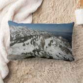 グランドテトンマウンテンズI写真の雪のピーク ランバークッション (ブランケット)