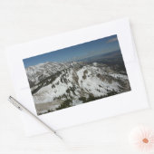 グランドテトンマウンテンズI写真の雪のピーク 長方形シール (封筒)