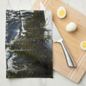 グランドテトンマウンテンズII写真の雪のピーク キッチンタオル (四つ折り)