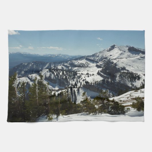 グランドテトンマウンテンズII写真の雪のピーク キッチンタオル (横)