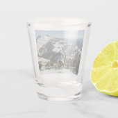 グランドテトンマウンテンズII写真の雪のピーク ショットグラス (裏面)