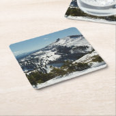 グランドテトンマウンテンズII写真の雪のピーク スクエアペーパーコースター (アングル)