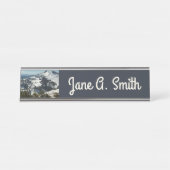 グランドテトンマウンテンズII写真の雪のピーク デスクネームプレート (正面)