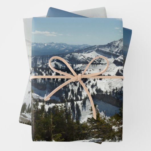 グランドテトンマウンテンズII写真の雪のピーク ラッピングペーパーシート (インサイチュ)
