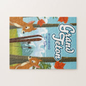 グランドテトンワイオミングはスキーをする。マグネット ジグソーパズル (横)