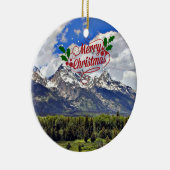 グランドテトン国立公園クリスマスグリーティング セラミックオーナメント (右)