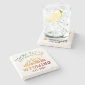 グランドテトン国立公園ワイオミングUSAグラデーション ストーンコースター (横)