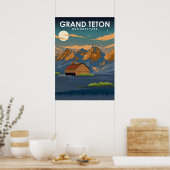 グランドテトン国立公園ヴィンテージ旅行ポスター ポスター (キッチン)