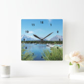 グランドテトン国立公園造園写真 スクエア壁時計 (ホーム)