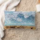 グランドテトン山脈の下のバッファロー ランバークッション (ブランケット)