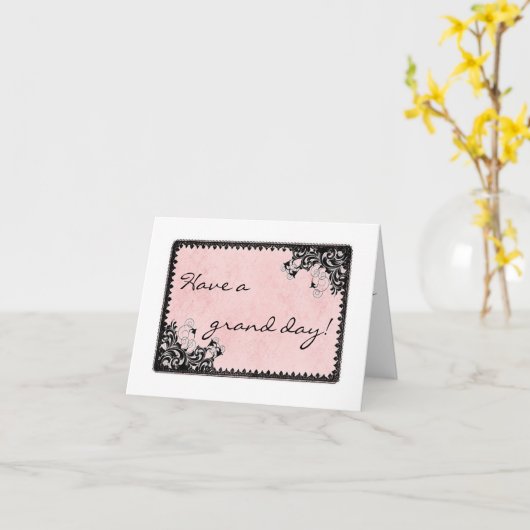 グランドデイノートカードを持っている カード (黄色い花)