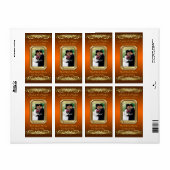 グランドデュチェスオレンジ色のフォト金ゴールド結婚ワインズラベル ラベル (フルシート)