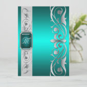 グランドデュークティール(緑がかった色)ジュエルシルバーアンドティール(緑がかった色)招待状 招待状 (スタンド正面)