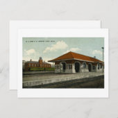 グランドトランクとペレマーケットデポット、イオニア、MI ポストカード (正面/裏面)