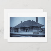 グランドトランクデポントポンティアックミシガン(シアン) ポストカード (正面/裏面)