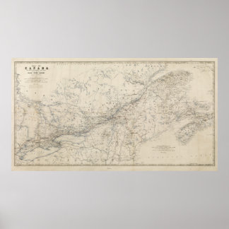 グランドトランク鉄道地図1860年頃 ポスター