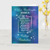 グランドドーターカレッジ卒業引用文オンブルー カード (黄色い花)