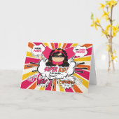 グランドドーターグッドウェルピンクスーパーヒーロー漫画本 カード (黄色い花)