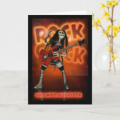 グランドドーターロックシック誕生日カードムーンズラグ カード (黄色い花)