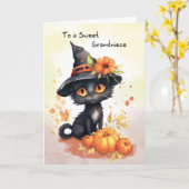 グランドニーススイートハロウィーンキャット カード (黄色い花)