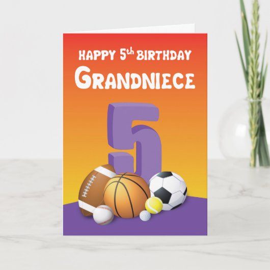 グランドニースファイブ誕生日スポーツボール カード (正面)