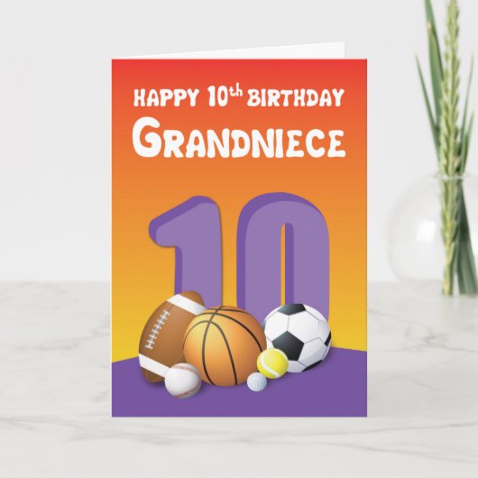 グランドニース10誕生日スポーツボール カード (正面)