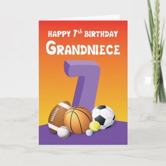 グランドニース7誕生日スポーツボール カード (正面)
