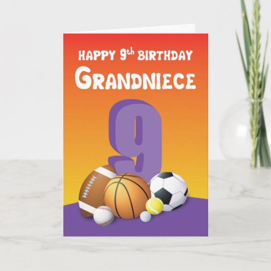 グランドニース9誕生日スポーツボール カード (正面)