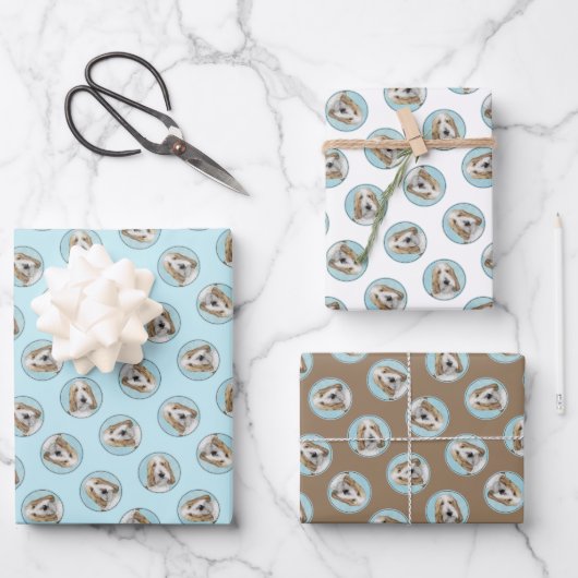 グランドバスセットグリフォンベンデーンGBGVオリジナルドッグアート ラッピングペーパーシート (正面)