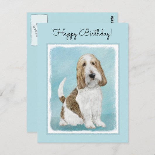 グランドバスセットグリフォンヴェンディーンオリジナルドッグアート ポストカード (正面/裏面)