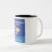 グランドバハマヴィンテージ熱帯魚の旅行ポスター ツートーンマグカップ (正面右)