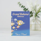 グランドバハマヴィンテージ熱帯魚の旅行ポスター ポストカード (スタンド正面)