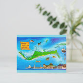 グランドバハマ島 ヴィンテージ地図 ポストカード (スタンド正面)