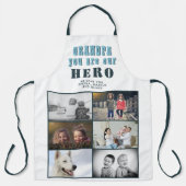 グランドパあなたは私たちのヒーロー6写真コラージュ エプロン (正面)