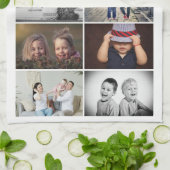 グランドパあなたは私たちのヒーロー6写真コラージュ キッチンタオル (折り畳み)