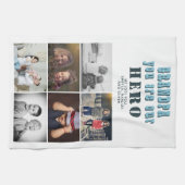 グランドパあなたは私たちのヒーロー6写真コラージュ キッチンタオル (横)