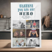 グランドパあなたは私たちのヒーロー6写真コラージュ キッチンタオル