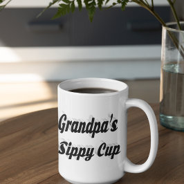 グランドパおもしろいコーヒー引用文ブラック文字 ジャンボコーヒーマグカップ