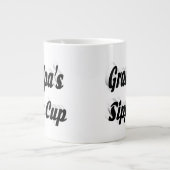 グランドパおもしろいコーヒー引用文ブラック文字 ジャンボコーヒーマグカップ (正面)