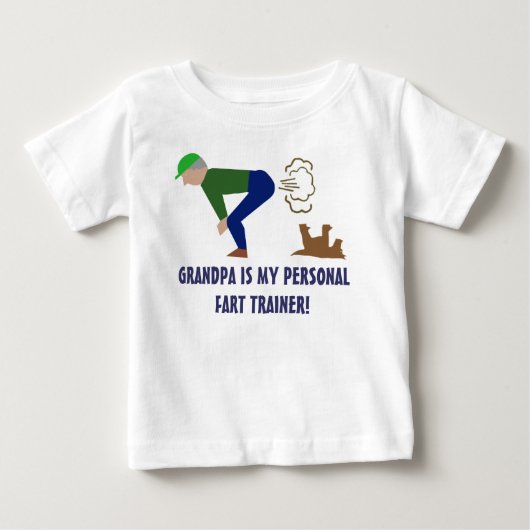 グランドパおもしろいーのスローガン ベビーTシャツ (正面)