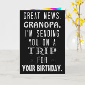 グランドパおもしろい誕生日トリップレトロヒッパイユーモア カード (黄色い花)