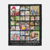 グランドパことわざ27フォトコラージュカスタム文字カラー フリースブランケット (正面)