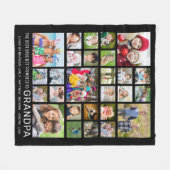 グランドパことわざ27フォトコラージュカスタム文字カラー フリースブランケット (正面(横))