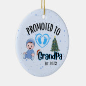 グランドパに昇格 – 男の赤ちゃんクリスマスオーナメント セラミックオーナメント (右)